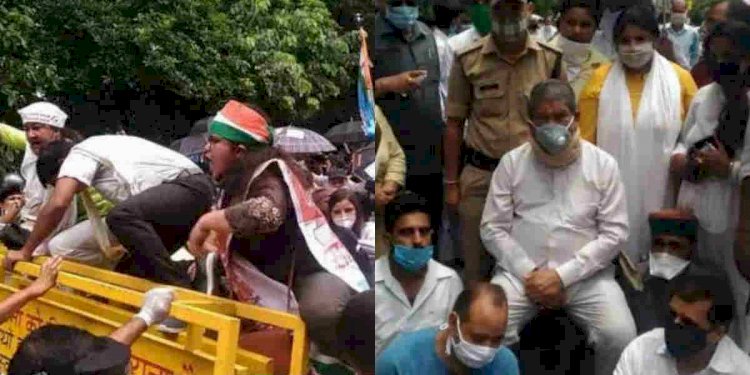 उत्तराखंड:राजभवन कूच कर रहे कांग्रेसियों को पुलिस ने हाथीबडक़ला बैरियर पर ही रोका 