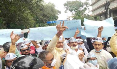 यौन उत्पीड़न के आरोपी विधायक की गिरफ्तारी की मांग को लेकर आप ने किया सीएम आवास कूच