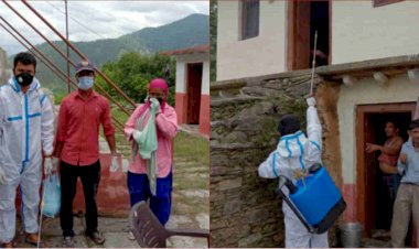 उत्तराखंड: शहरों में ही नहीं गांवों में भी हो रहा है सेनेटाइजेशन