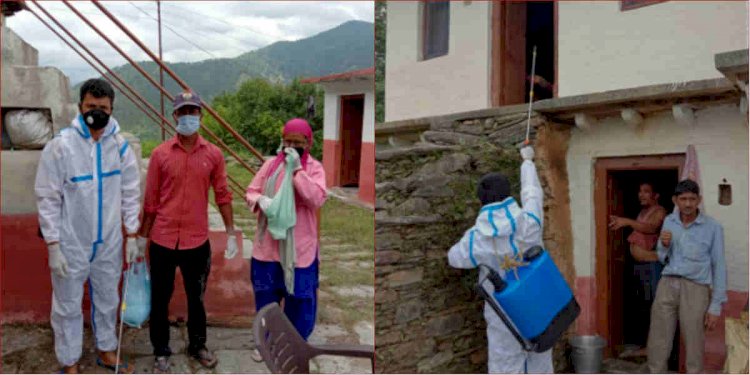 उत्तराखंड: शहरों में ही नहीं गांवों में भी हो रहा है सेनेटाइजेशन