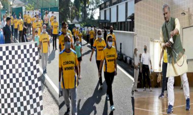 कोरोना वारियर से विनर: कोरोना विनर्स के साथ सीएम ने आजमाए बैडमिंटन पर हाथ