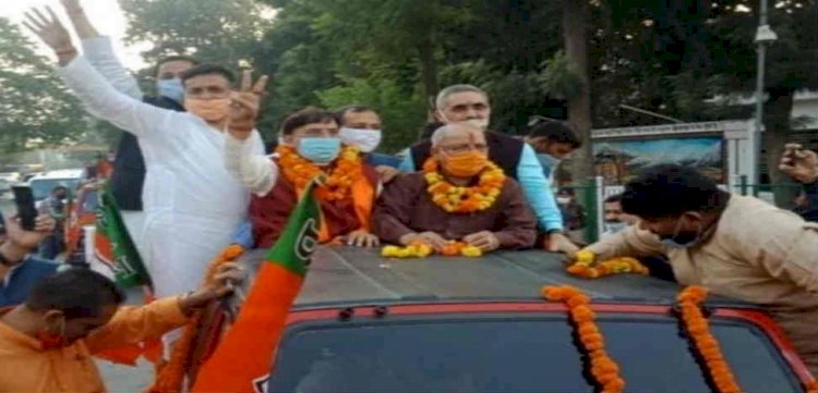 नरेश बंसल राज्यसभा सदस्य निर्विरोध निर्वाचित, भाजपाइयों ने जुलूस निकाल किया स्वागत