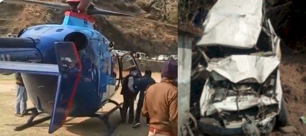 चमोली: मैक्स खाई में गिरी 5 घायल, CM  के आदेश पर 2 गंभीर घायलों को  किया गया एयलिफ्ट