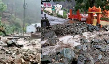 अल्मोड़ा: भारी बारिश से प्रसिद्ध कैंची धाम  मंदिर प्रांगण में आया मलबा