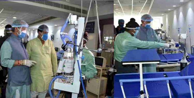 सीएम ने किया रायपुर कोविड सेंटर का निरीक्षण, 30 आईसीयू बेड स्थापित किए गए हैं यहां