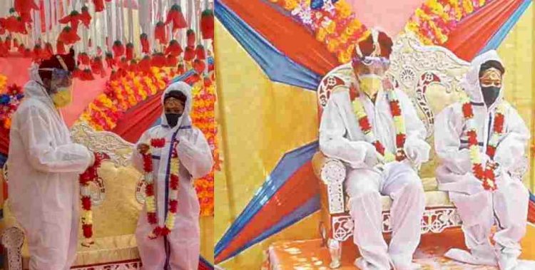 उत्तराखंड:पीपीई किट पहनकर लिए सात फेरे,  बाराती और घराती रहेंंगे होम क्वारंटाइन