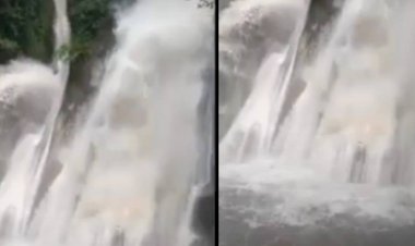 भारी बारिश से प्रचंड वेग में आया कैंपटी फॉल, समय रहते पुलिस ने हटाया पर्यटकों को, देखें वीडियो