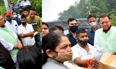 सीएम धामी ने खाबड़वाला गांव में अतिवृष्टि से हुए नुकसान का जायजा लिया