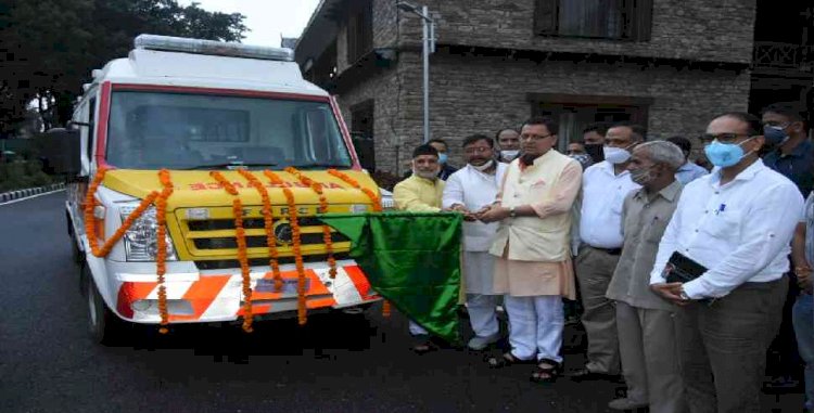 संवेदना फाउण्डेशन द्वारा चार धाम देवस्थानम बोर्ड को उपलब्ध करायी गई एम्बुलेंस, मुख्यमंत्री ने रवाना की अत्याधुनिक सुविधायुक्त एम्बुलेंस