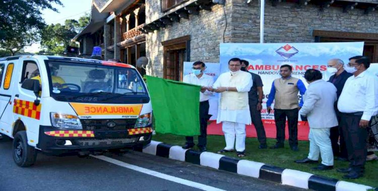 सीएम धामी ने रवाना की 13 एंबुलेंस, हीरो मोटो कॉर्प लि. ने दी हैं ये एंबुलेंस