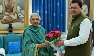 यूपी दौरे पर सीएम धामी, राज्यपाल आनंदी बेन से की मुलाकात