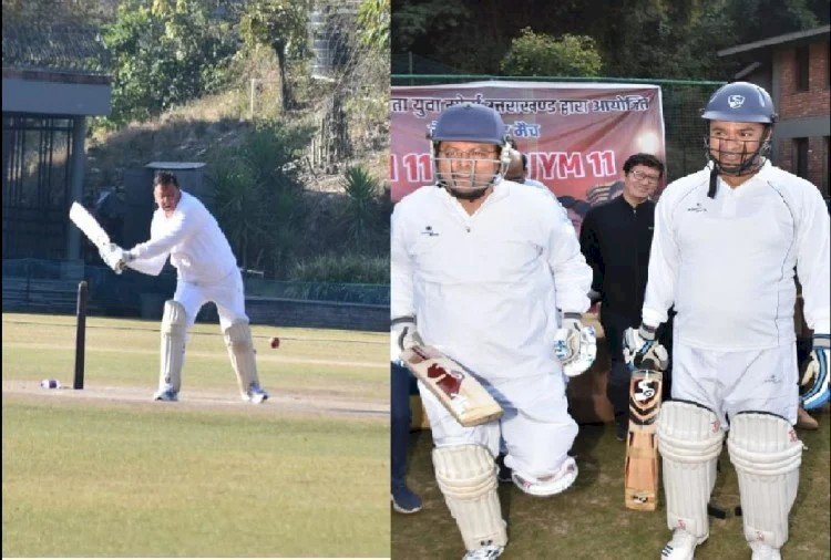 सियासत के साथ क्रिकेट की पिच पर भी उतरे सीएम धामी