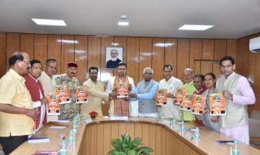 पहली केबिनेट से पहले बीजेपी ने सीएम को सौंपा दृष्टि पत्र