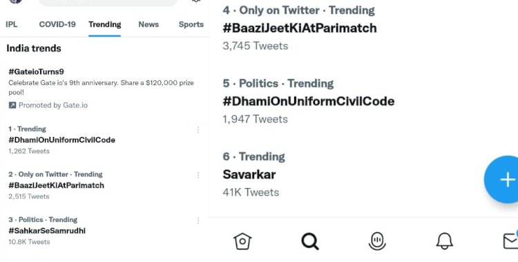 यूनीफॉर्न सिविल कोड के सथ ट्विटर पर ट्रेंड करते रहे सीएम धामी