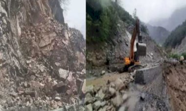 भारी बारिश के चलते भूस्खलन के बाद बदरीनाथ राष्ट्रीय राजमार्ग बंद