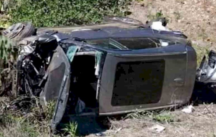 अनियंत्रित कार खाई में गिरी, आप नेता समेत दो की मौत