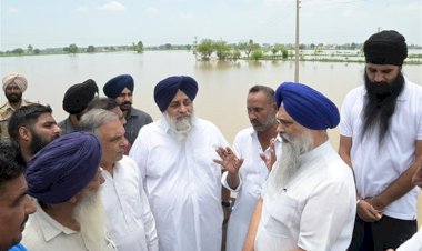 सुखबीर बादल ने चार निर्वाचन क्षेत्रों में बारिश और बाढ़ प्रभावित क्षेत्रों का दौरा किया, घिरे किसानों तक पहुंचने के लिए ट्रैक्टर की सवारी की