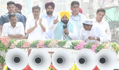 मध्यप्रदेश के सेंवढ़ा और दतिया में आप उम्मीदवारों के पक्ष में भगवंत मान और अरविंद केजरीवाल ने किया रोड शो