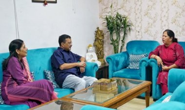दिवाली पर संजय सिंह की पत्नी से मुलाकात करने पहुंचे अरविंद केजरीवाल
