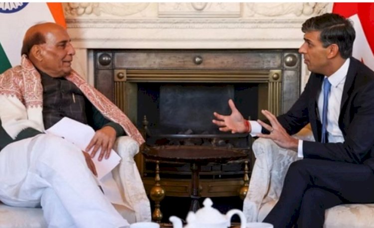 PM ऋषि सुनक से मिले राजनाथ सिंह, रक्षा-व्यापार सहित कई मुद्दों पर हुई चर्चा