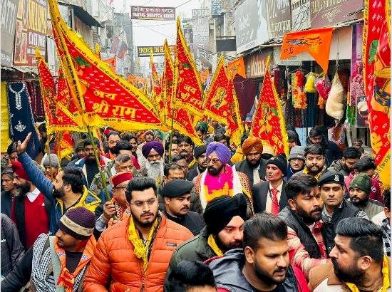 अयोध्या धाम में राम मंदिर प्रतिष्ठा समारोह से पहले फिरोजपुर में भव्य मार्च