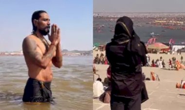 काले कपड़े पहनकर और चेहरा छिपाकर महाकुंभ में पहुंचा ये बॉलीवुड सेलिब्रिटी, जानिए कौन है काले कपड़े में खड़ा ये शख्स