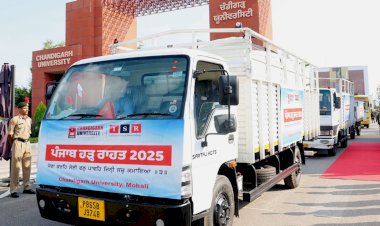 चंडीगढ़ विश्वविद्यालय ने फिरोजपुर और फाजिल्का जिलों के बाढ़ प्रभावित गांवों के लिए भेजी राहत सामग्री