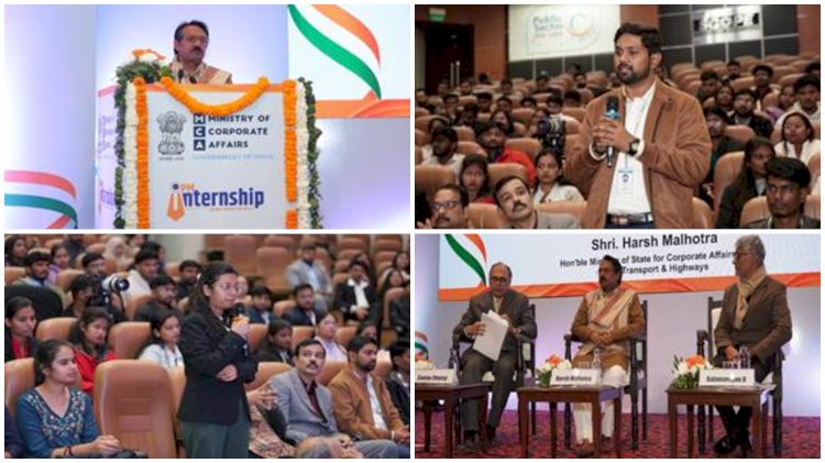 दिल्ली में गणतंत्र दिवस कार्यक्रम में भाग लेने के लिए भारत भर से 100 से अधिक पीएमआईएस प्रशिक्षु आए; उन्होंने कॉरपोरेट कार्य मंत्रालय (एमसीए) के राज्य मंत्री के साथ संवाद किया
