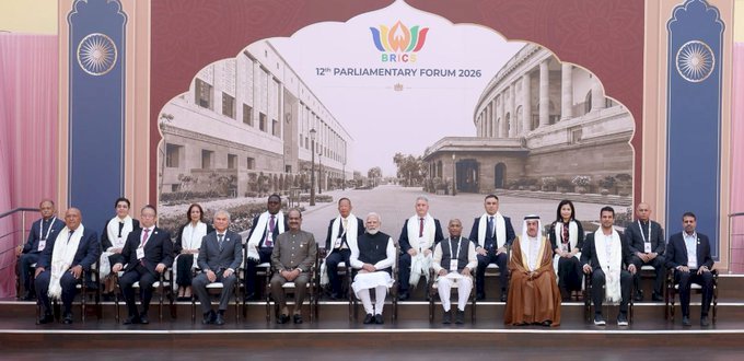 प्रधानमंत्री नरेन्द्र मोदी ने नई दिल्ली में 12वें ब्रिक्स संसदीय मंच के दौरान ब्रिक्स देशों के सांसदों से संवाद किया